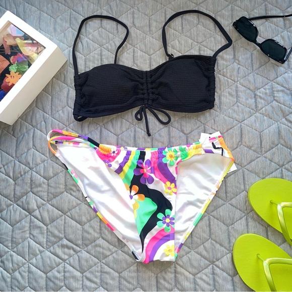 Nwt bikini hazy daze swimwear top bottom set size large bathing suit pool summer - Picture 14 of 14